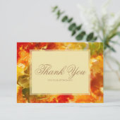 Marmorrot, orange, gold, gelb dankeskarte (Stehend Vorderseite)