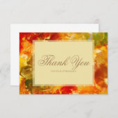 Marmorrot, orange, gold, gelb dankeskarte (Vorne/Hinten)