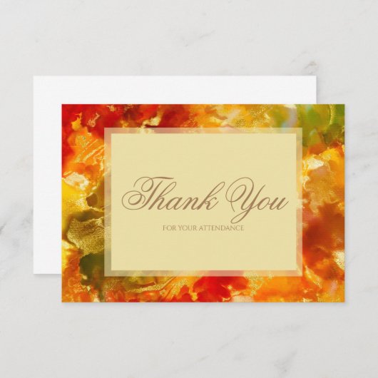 Marmorrot, orange, gold, gelb dankeskarte (Vorne/Hinten)