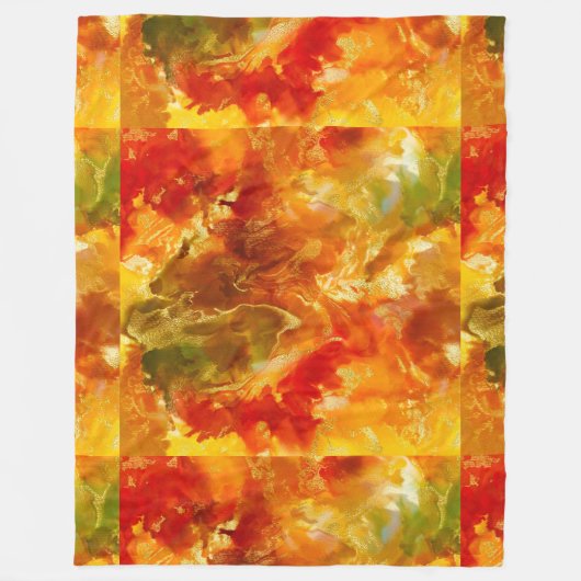 Marmorrot, orange, gold, gelb fleecedecke (Vorderseite)