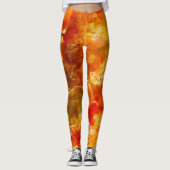 Marmorrot, orange, gold, gelb leggings (Vorderseite)