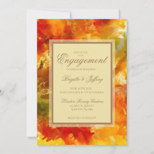 Marmorrot, orange, gold, gelb save the date