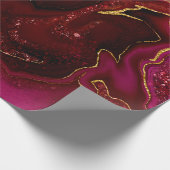 Marmorrotes Design Geschenkpapier (Ecke)