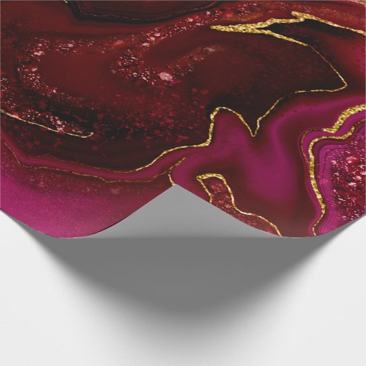 Marmorrotes Design Geschenkpapier (Ecke)