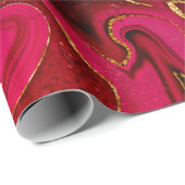 Marmorrotes Design Geschenkpapier (Rolleneckpunkt)