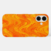 Marmorrotes gelbes Muster Case-Mate iPhone Hülle (Rückseite (Horizontal))