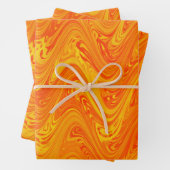 Marmorrotes gelbes Muster Geschenkpapier Set (Beispiel)