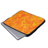 Marmorrotes gelbes Muster Laptopschutzhülle (Vorne Knopf)