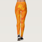 Marmorrotes gelbes Muster Leggings (Rückseite)