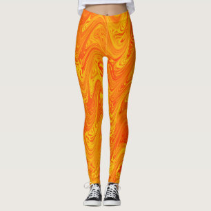Marmorrotes gelbes Muster Leggings
