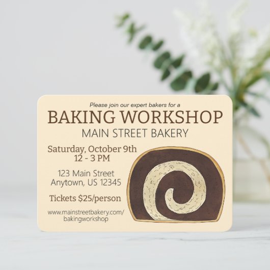 Marmorrye Brot Slice Jüdische Bäckerei Backklasse Einladung (Stehend Vorderseite)