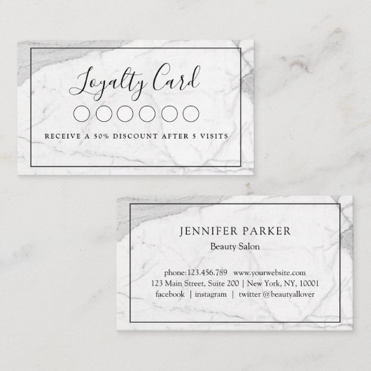 Marmorsalon Wellness-Center Loyalität 5 Visitenkarte (Vorne/Hinten)