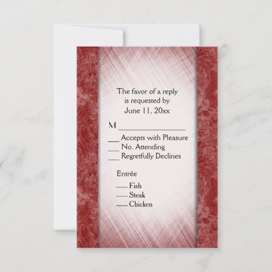 Marmorsäulen Burgundy UAWG w/ Entree Choice Einladung (Vorderseite)