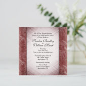 Marmorsäulen Empfang Area Wine Wedding Einladung (Stehend Vorderseite)