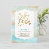 Marmorsäulen Kinderdusche Einladung (Stehend Vorderseite)