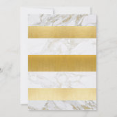 Marmorsäulendusche lädt zum Stripe-White-Gold-Part Einladung (Rückseite)