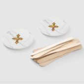 Marmorschau Hand Fan mit Kreuz Fächer (Non-assembled)