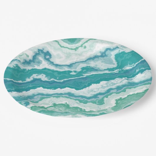 Marmorschaum: Pappteller (Schrägansicht)