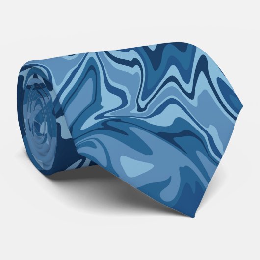 Marmorschifffahrt, hellblauer Tonal Krawatte (Gerollt)