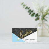 Marmorschwarz-blaue Lashes Visitenkarte (Stehend Vorderseite)