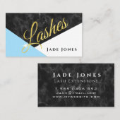Marmorschwarz-blaue Lashes Visitenkarte (Vorne/Hinten)