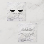 Marmorschwarz Eyelash Luxus Beauty Business Card Quadratische Visitenkarte (Vorne/Hinten)