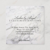 Marmorschwarz Eyelash Luxus Beauty Business Card Quadratische Visitenkarte (Rückseite)