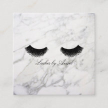 Marmorschwarz Eyelash Luxus Beauty Business Card