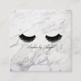 Marmorschwarz Eyelash Luxus Beauty Business Card Quadratische Visitenkarte
