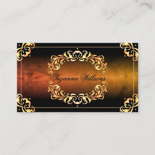 Marmorschwarz-goldene Dekoration mit Foto- und QR- Visitenkarte (Vorderseite)