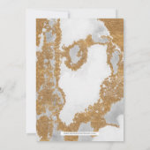 Marmorschwarz-goldenes Brautparty Einladung (Rückseite)