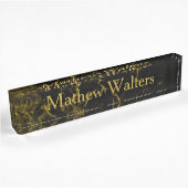 Marmorschwarz mit Gold Custom Namensplakette