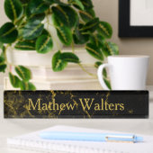 Marmorschwarz mit Gold Custom Namensplakette