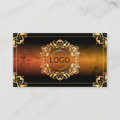 Marmorschwarz und Gold-Dekoration mit Logo Luxus Visitenkarte (Vorderseite)