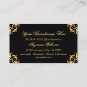 Marmorschwarz und Gold-Dekoration mit Logo Luxus Visitenkarte (Rückseite)