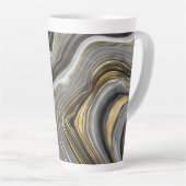 Marmorschwarz und Gold Personalisiert Milchtasse (Rechte Ecke)