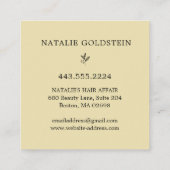 Marmorschwarz und Goldschere Haarstylist Quadratische Visitenkarte (Rückseite)