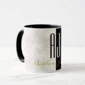 Marmorschwarz und weiß Minimalistische moderne Ini Tasse (Vorderseite Links)