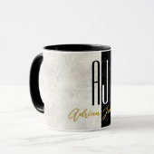 Marmorschwarz und weiß Minimalistische moderne Ini Tasse (Vorderseite Links)