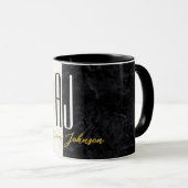 Marmorschwarz und weiß Minimalistische moderne Ini Tasse (VorderseiteRechts)