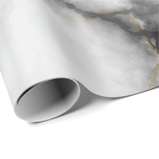 Marmorschwarzer Goldstein sieht elegant aus Party Geschenkpapier (Rolleneckpunkt)