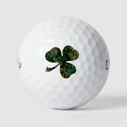 Marmorschwarzes Kleeblatt Golfball (Vorderseite)