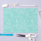 Marmorschwingenprint, Aqua/Rotkehlchen, Eigelb Seidenpapier (Handwerk)