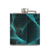 Marmorseide Fraktal Aquamarin ID717 Flachmann (Rückseite)