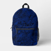 Marmorseide Moire Muster in Rich Blue Bedruckter Rucksack (Vorderseite)