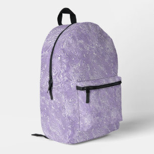 Marmorseide Moire Muster in Soft Lavender Lilac Bedruckter Rucksack