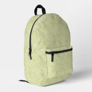 Marmorseidenmoirmuster in leuchtendem Zitronengelb Bedruckter Rucksack
