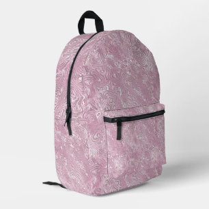 Marmorseidenmoirmuster in trostlosem Rosa Bedruckter Rucksack