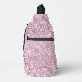 Marmorseidenmoirmuster in trostlosem Rosa Crossbody Bag (Vorderseite)