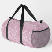 Marmorseidenmoirmuster in trostlosem Rosa Duffle Bag (Rechte Ecke)